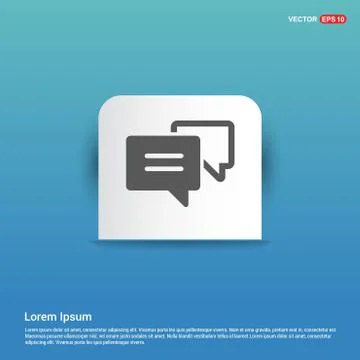 Speech bubble icon - Blue Sticker button Stock Illustration