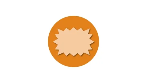 Speech bubble icon brown color simple shape circle animation white background Stock Footage 279006822