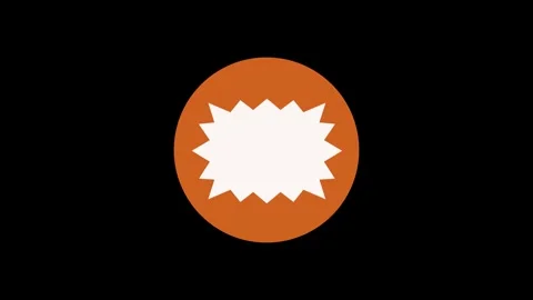 Speech bubble icon brown color simple shape circle animation black background Video stock 279006823