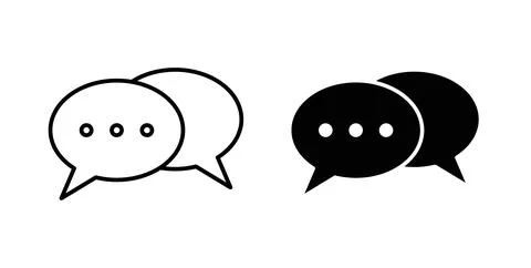 Speech bubble icon collection in black, Line icons, flat symbols イラスト素材