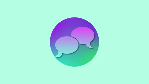 Speech bubble icon colorful simple shape circle animation Stock Footage 279098628