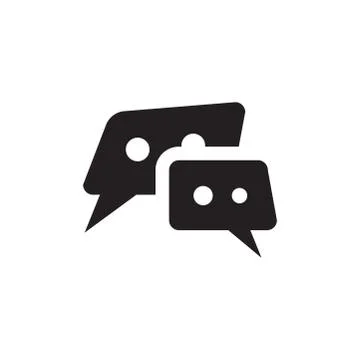Speech Bubble Icon In Flat Style Vector For Apps, UI, Websites. Black Icon Ve Stock Illustration