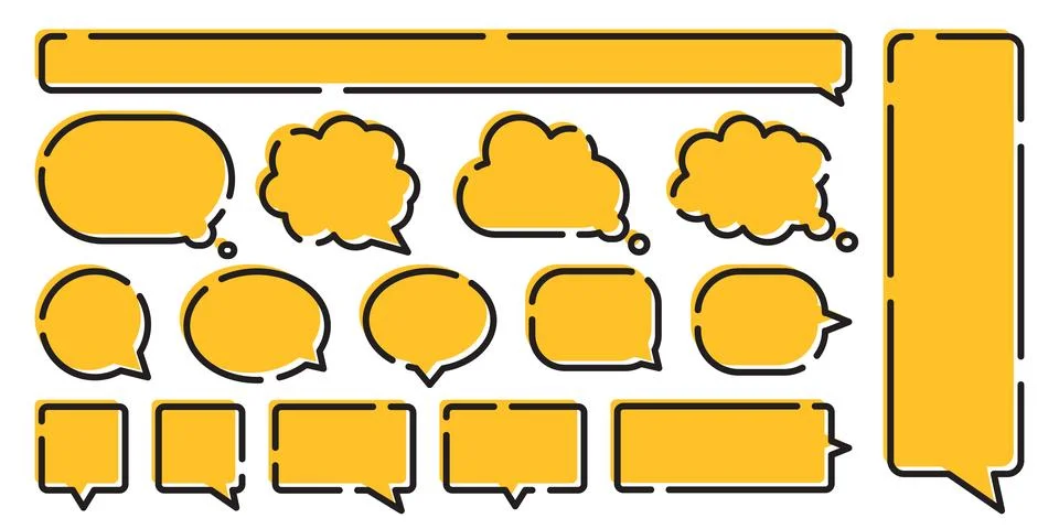 Speech bubble icon in flat style. Dialogue balloon vector illustration on i.. Stock Illustration