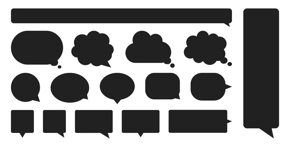 Speech bubble icon in flat style. Dialogue balloon vector illustration on i.. Stock Illustration