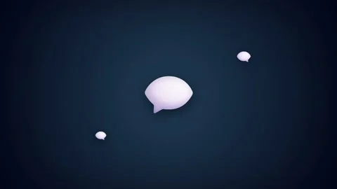 Speech bubble icon floating on dark background 스톡 동영상 345013368