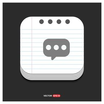 Speech bubble icon Gray icon on Notepad Style template Vector EPS 10 Free Ico イラスト素材