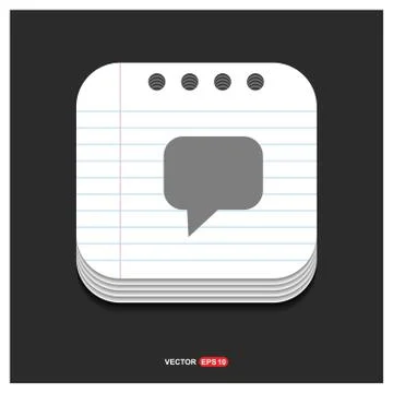 Speech bubble icon Gray icon on Notepad Style template Vector EPS 10 Free Ico Illustrazione stock