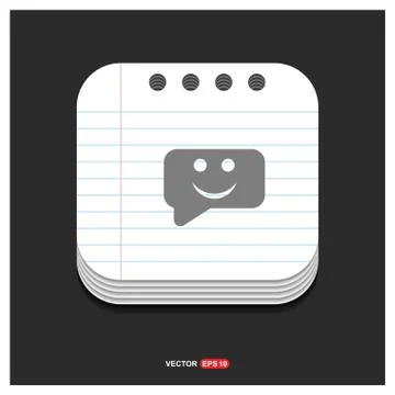 Speech bubble icon Gray icon on Notepad Style template Vector EPS 10 Free Ico イラスト素材