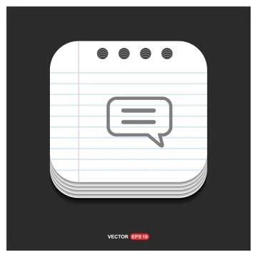 Speech bubble icon Gray icon on Notepad Style template Vector EPS 10 Free Ico Illustrazione stock