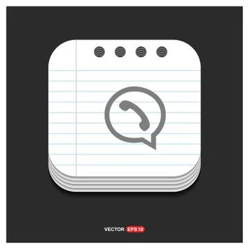 Speech bubble icon Gray icon on Notepad Style template Vector EPS 10 Free Ico Illustrazione stock