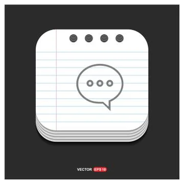 Speech bubble icon Gray icon on Notepad Style template Vector EPS 10 Free Ico Illustrazione stock