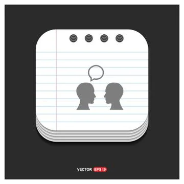 Speech bubble icon Gray icon on Notepad Style template Vector EPS 10 Free Ico 스톡 일러스트