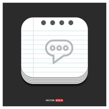 Speech bubble icon Gray icon on Notepad Style template Vector EPS 10 Free Ico Illustrazione stock