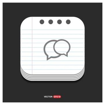 Speech bubble icon Gray icon on Notepad Style template Vector EPS 10 Free Ico Illustrazione stock