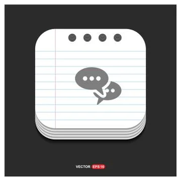 Speech bubble icon Gray icon on Notepad Style template Vector EPS 10 Free Ico イラスト素材
