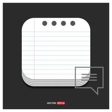 Speech bubble icon Gray icon on Notepad Style template Vector EPS 10 Free Ico Illustrazione stock