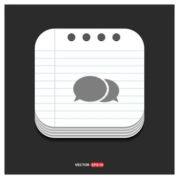 Speech bubble icon Gray icon on Notepad Style template Vector EPS 10 Free Ico 스톡 일러스트