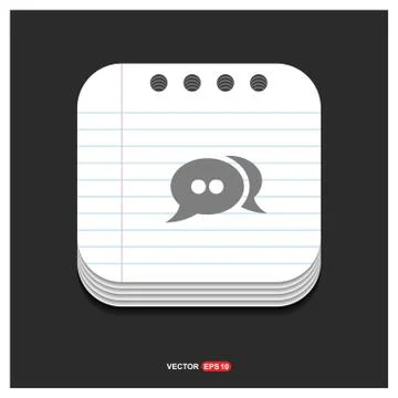 Speech bubble icon Gray icon on Notepad Style template Vector EPS 10 Free Ico Stock Illustration