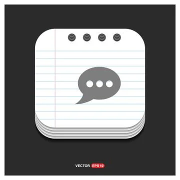 Speech bubble icon Gray icon on Notepad Style template Vector EPS 10 Free Ico Illustrazione stock