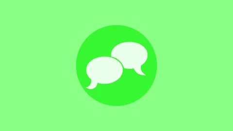 Speech bubble icon green color simple shape circle animation Stock Footage 279098631