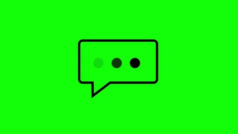 Speech bubble icon on green screen 2D animation (Chroma key) Stock Footage 306146473