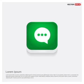 Speech bubble icon Green Web Button Stock Illustration