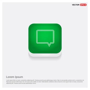Speech bubble icon Green Web Button Stock Illustration