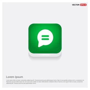 Speech bubble icon Green Web Button Stock Illustration