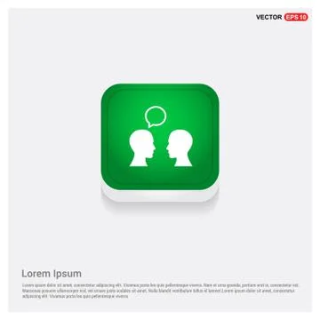 Speech bubble icon Green Web Button Stock Illustration