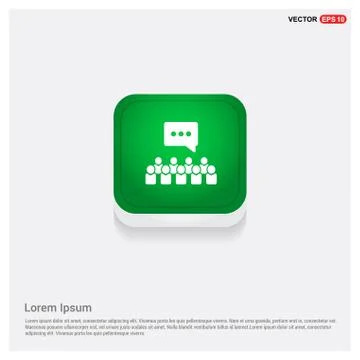 Speech bubble icon Green Web Button Stock Illustration