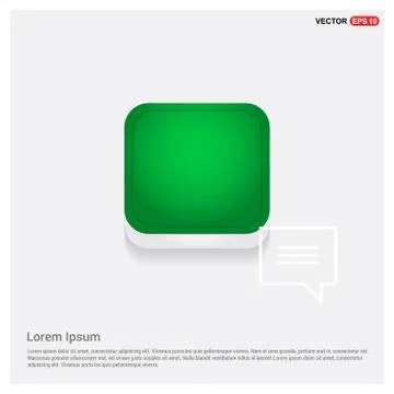 Speech bubble icon Green Web Button Stock Illustration