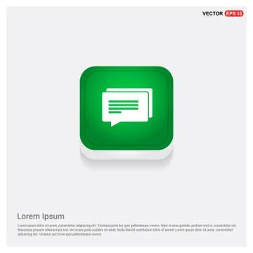 Speech Bubble Icon Green Web Button Stock Illustration