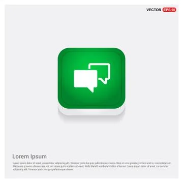 Speech bubble icon Green Web Button Stock Illustration