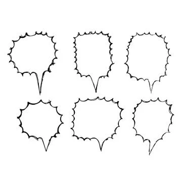 Speech Bubble icon hand drawn Stock Illustration