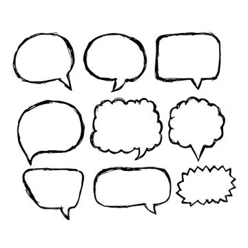 Speech Bubble icon hand drawn Stock Illustration