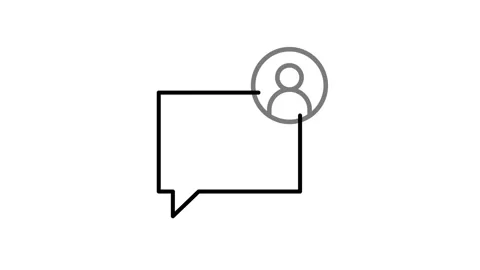 Speech bubble icon, indicating a chat function for messaging and communicatio Video stock 333549628