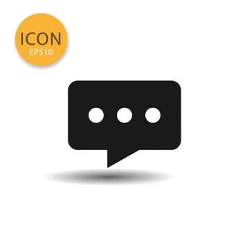 Speech bubble icon isolated flat style. Stock Illustration