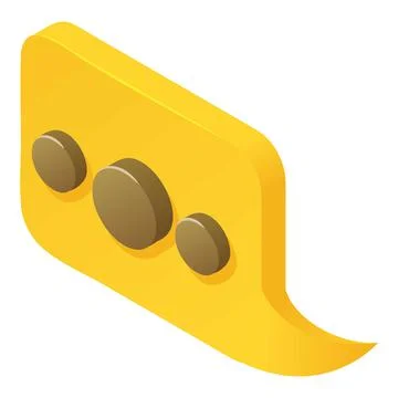 Speech bubble icon isometric vector. Rectangular speech bubble Stock Illustration