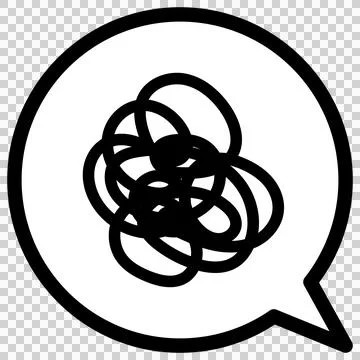 Speech bubble icon of mess, worry, thought Stock Illustration