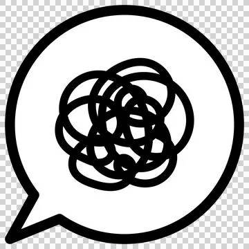 Speech bubble icon of mess, worry, thought Stock Illustration