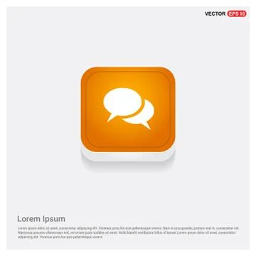 Speech bubble icon Orange Abstract Web Button Stock Illustration