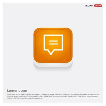 Speech bubble icon Orange Abstract Web Button Stock Illustration
