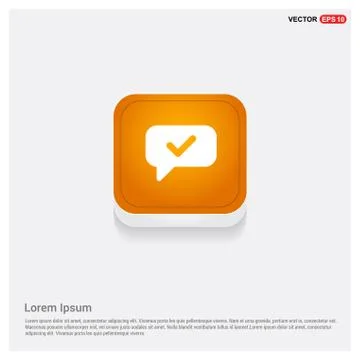 Speech bubble icon Orange Abstract Web Button Stock Illustration
