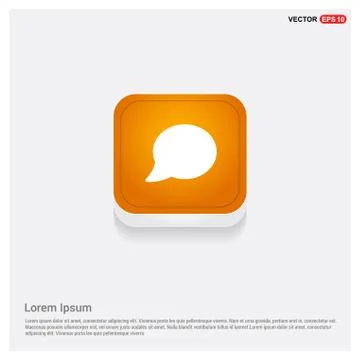 Speech bubble icon Orange Abstract Web Button Stock Illustration