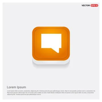 Speech bubble icon Orange Abstract Web Button Stock Illustration