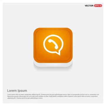 Speech bubble icon Orange Abstract Web Button Illustrazione stock