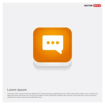 Speech bubble icon Orange Abstract Web Button Stock Illustration