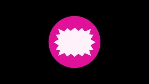 Speech bubble icon pink color simple shape circle animation black background Stock Footage 279006840
