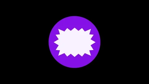 Speech bubble icon purple color simple shape circle animation black background Stock Footage 279006836