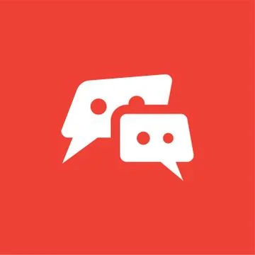 Speech Bubble Icon On Red Background. Red Flat Style Vector Illustration Stock Illustration